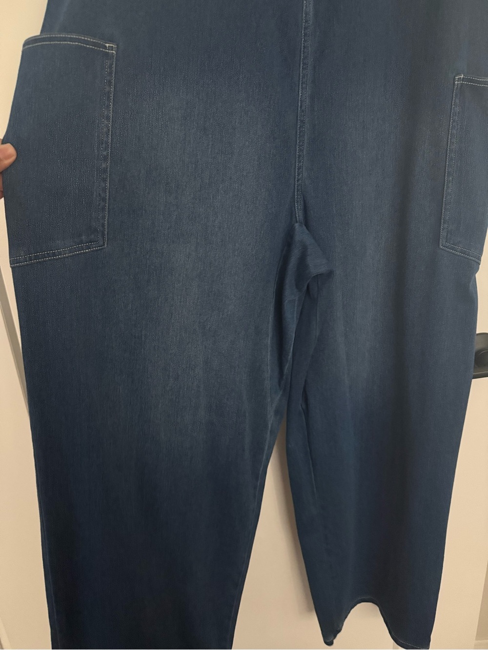 Halara Flex™ Denim Overalls Jumpsuit XL Wide Leg Dark Wash - Picture 3 of 14